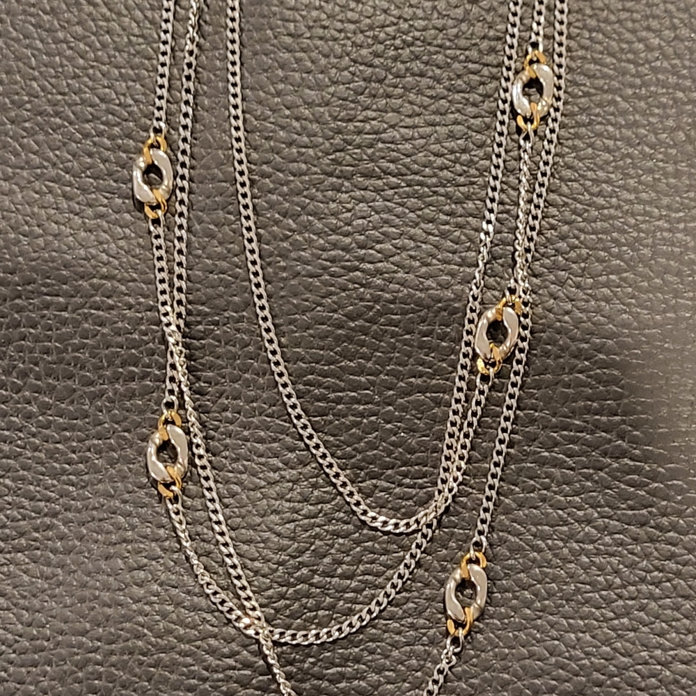 Tocara 3 rows long chain necklace
